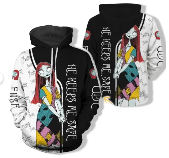 Discover Jack Skellington And Sally Couple 3D Hoodie, Halloween Xmas Gift