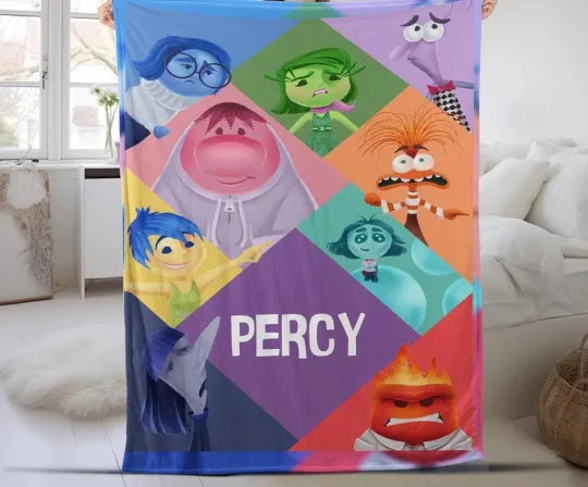 Discover Personalized Disney Pixar Inside Out 2 Characters Fleece Blanket