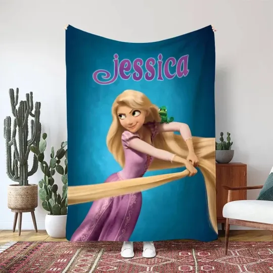 Discover Disney Tangled Rapunzel Princess Fleece Bed Custom Blanket Gift For Fan, Kids