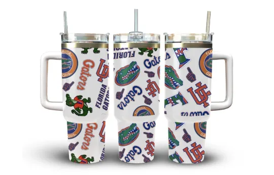 40oz Stainless Steel Tumbler with Handle - Gators College Football UF Florida