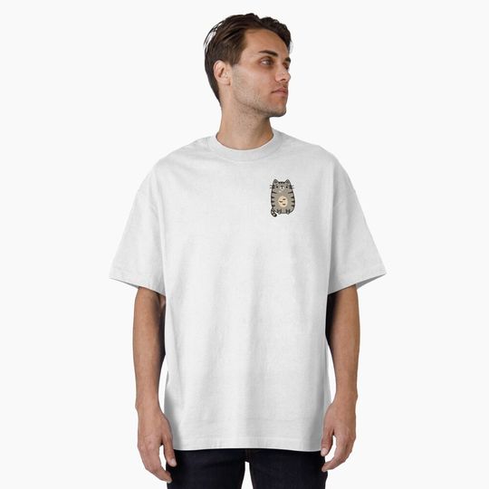 Discover Lily Cat Sticker Oversized T-Shirt