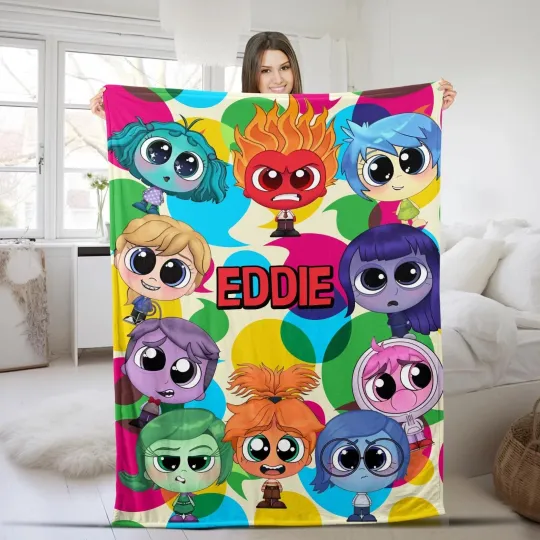 Discover Disney Cute Characters Inside Out Personalized Fleece Blanket