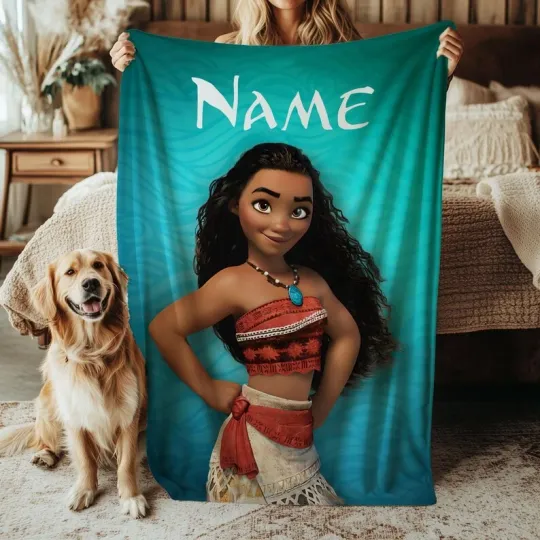 Discover Disney Moana Movie Fleece Bed Custom Blanket Gift For Fan, Kids