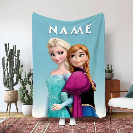 Discover Disney Frozen Elsa Anna Fleece Bed Custom Blanket Gift For Fan, Kids