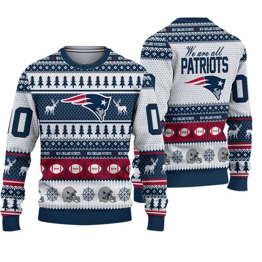 Patriots Rivalries Nor Easter Storm Christmas Ugly Sweater
