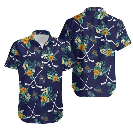Hockey Hawaiian Tropical Hawaiian Shirt