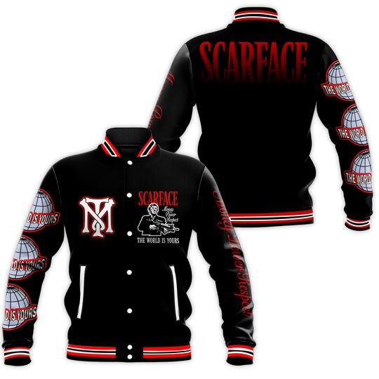 World Is Yours Black Baseball Jacket Coat for Men