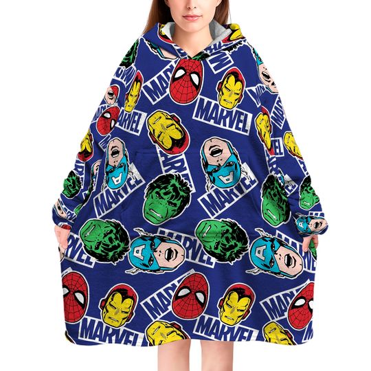 Marvel Spiderman Hulk Mens Hoodie, Blanket Hoodie , One size