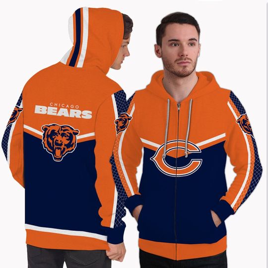 Gorgeous Fitting Chicago Bears Zip Hoodie