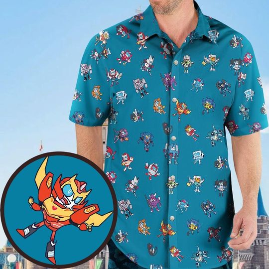 Optimus Prime Transformers Button Shirt, Transformers Hawaiian Shirt, Autobots Men Shirt, Gift For Him