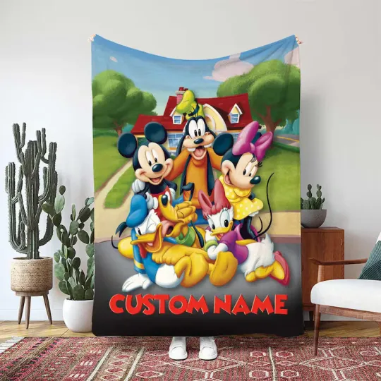 Discover Disney Mickey And Friends Blanket Donald Duck Goofy Minnie Custom Fleece Blanket