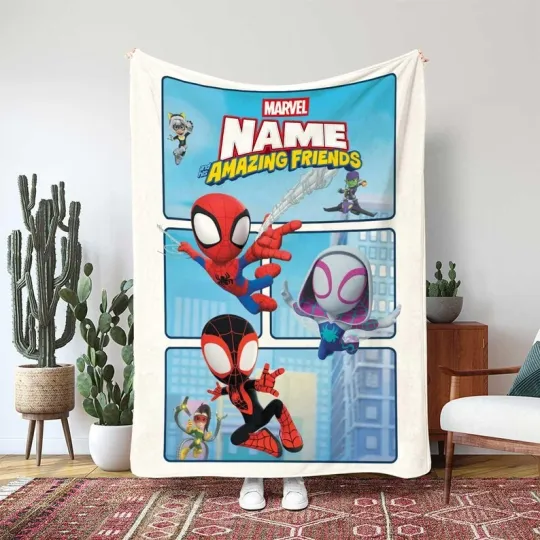 Discover Spidey And His Amazing Friends Blanket, Custom Kids Gift Fleece Blanket