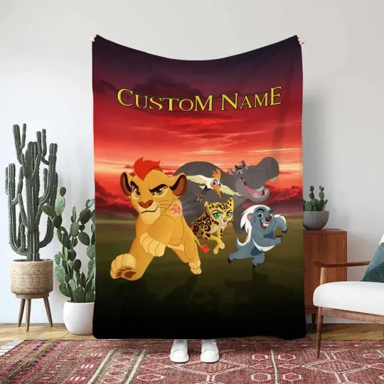 Discover The Lion Guard Ono Blanket, Egret With His Friends Kion Custom Fleece Blanket