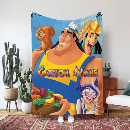 Discover Emperors New Groove Kuzco Pacha Krock Yzma Custom Fleece Blanket