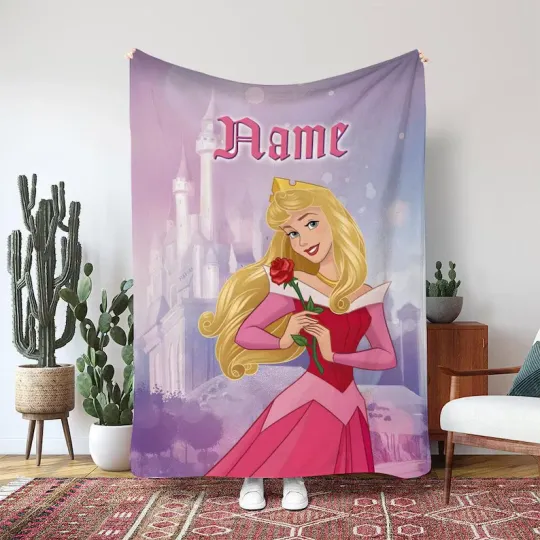 Discover Disney Sleeping Beauty Aurora Blanket, Once Upon A Dream Custom Fleece Blanket