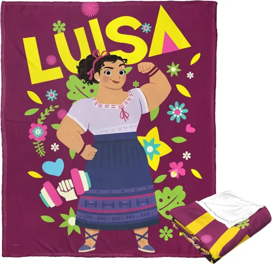 Discover Disney Encanto Luisa Showing Muscle Cozy Fleece Blanket