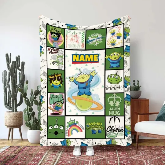 Discover Personalized Little Green Aliens Blanket, Disney Pixar Toy Story Fleece Blanket