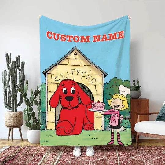 Discover Personalized Clifford The Big Red Dog Blanket, Emily Elizabeth Chef Fleece Blanket