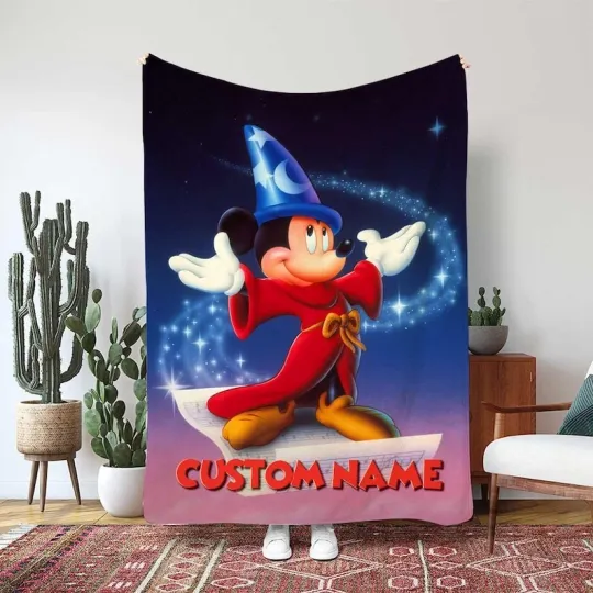 Discover Disney Mickey And Friends Blanket, Sorcerer Mickey Costume Fleece Blanket