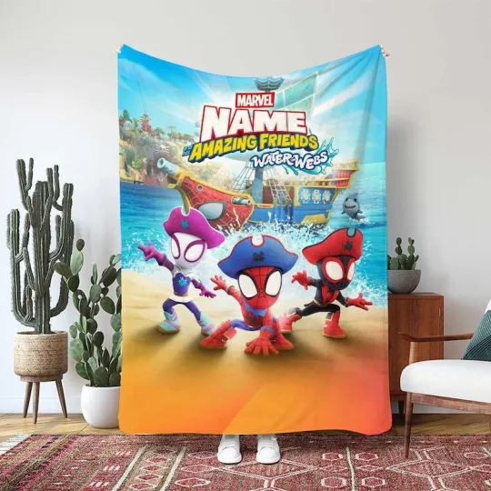 Spidey And His Amazing Friends Blanket, Custom Kids Marvel Fleece Blanket