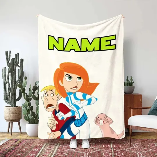 Disney Kim Possible Blanket, Ron Stoppable Best Friends Custom Fleece Blanket
