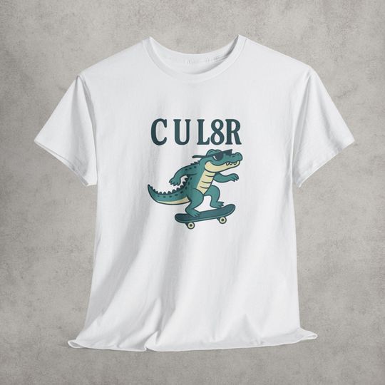 Discover Funny Skater Alligator T-Shirt with Retro Gator Meme Design