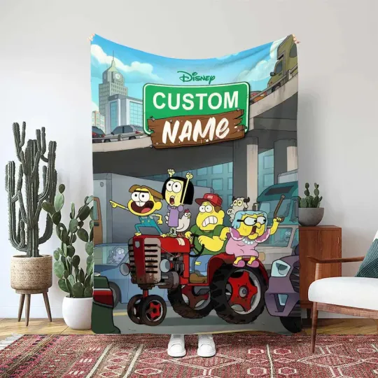 Discover Big City Greens Cricket Green Blanket, Driving Tractor On Custom Fleece Blanket