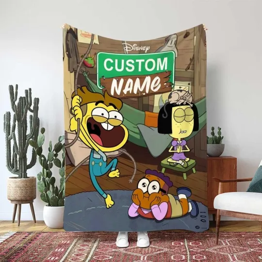 Discover Big City Greens Cricket Green Blanket Disney Cricket Tilly Custom Fleece Blanket