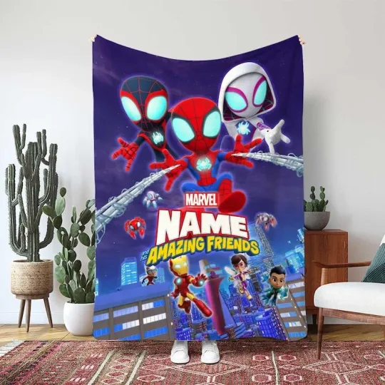 Discover Spidey And His Amazing Friends Blanket, Kids Marvel Custom Fleece Blanket