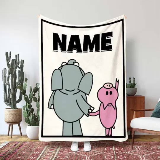Discover Elephant And Piggie Blanket, Gerald The Elephant Piggie Custom Fleece Blanket