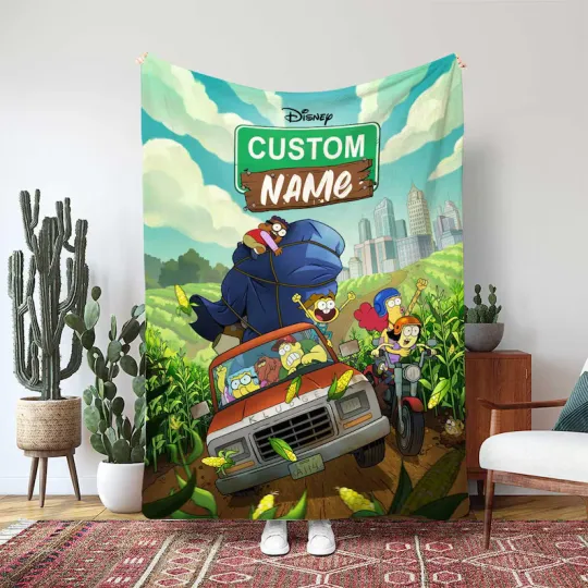 Big City Greens Cricket Green Blanket, Country Family Road Custom Fleece Blanket