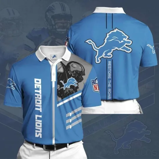 Discover Detroit Football Team Lionss Polo Shirt