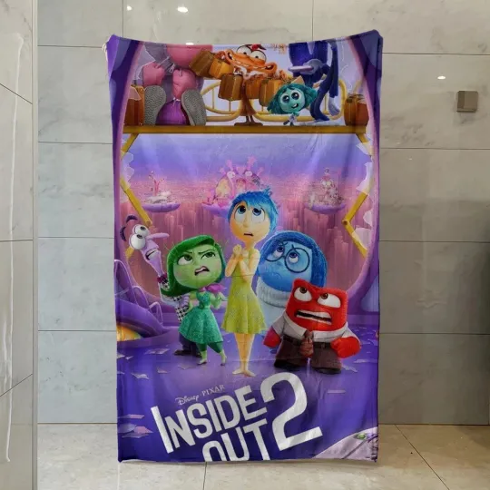 Discover Inside Out 2 Printed Fleece Blanket, Disney Pixar Inside Out Blanket