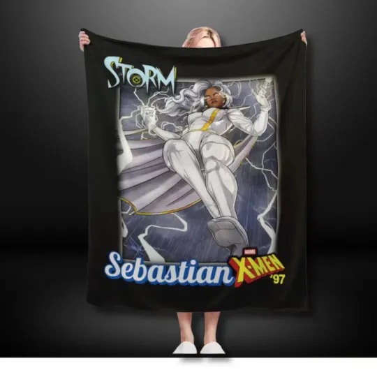 Retro X-Men Throw Blanket: 90s Storm Design, MCU Fan Gift Fleece Blanket