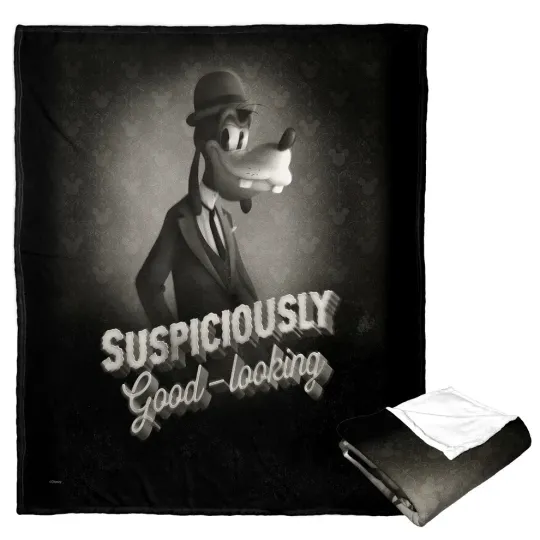 Discover Disney Mickey Mouse Suspiciously Good Looking Goofy Cozy Fleece Blanket
