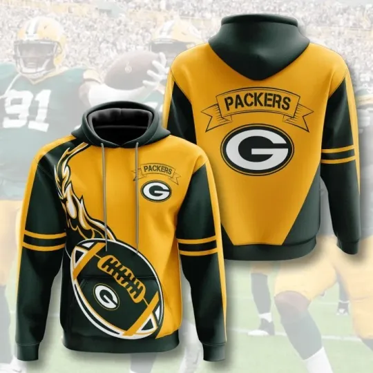 Discover Green Bay Football Team Packerss 3D Hoodie