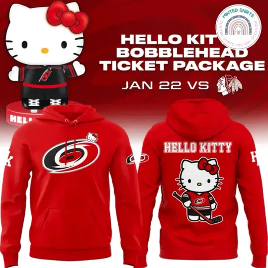 Discover Carolina Hurricane X Hello Kitty Edition 3D Hoodie