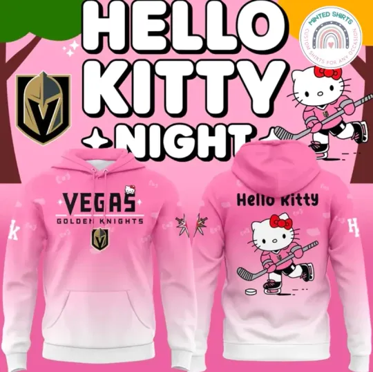 Vegas Golden Knight X Hello Kitty 2026 Edition 3D Hoodie
