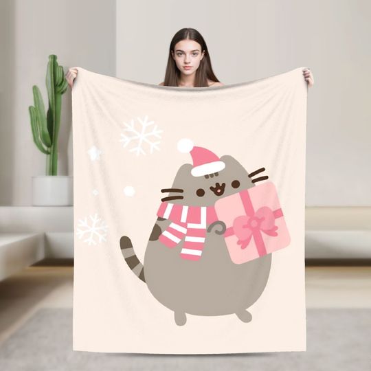 Discover P-Pusheens Cat Blanket Quality Warm  Throw Blanket Winter Students Bedroom Novelty Bedspread