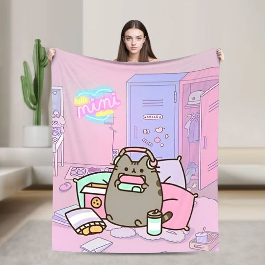 Discover Pusheens Cartoon Cats Throw Blanket