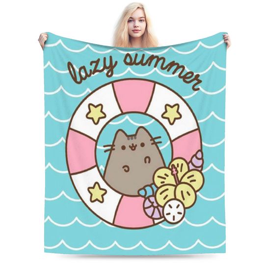Discover Pusheens Cat Blanket Cozy Soft Throw Blanket for Bedding
