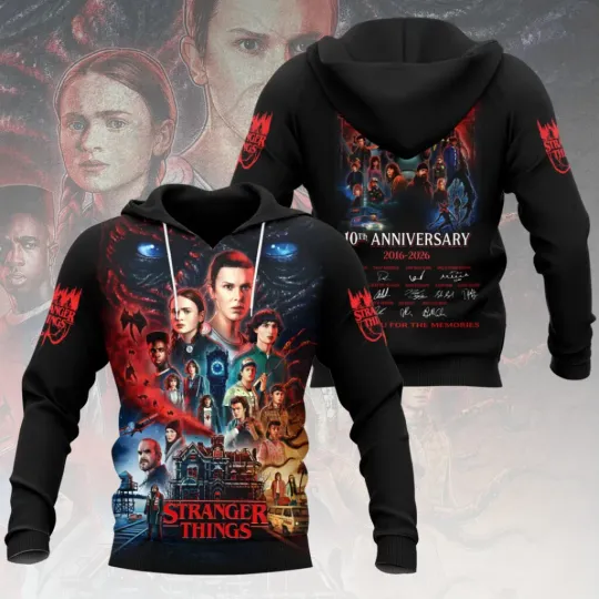 Stranger Things 10th Anniversary 3D Hoodie