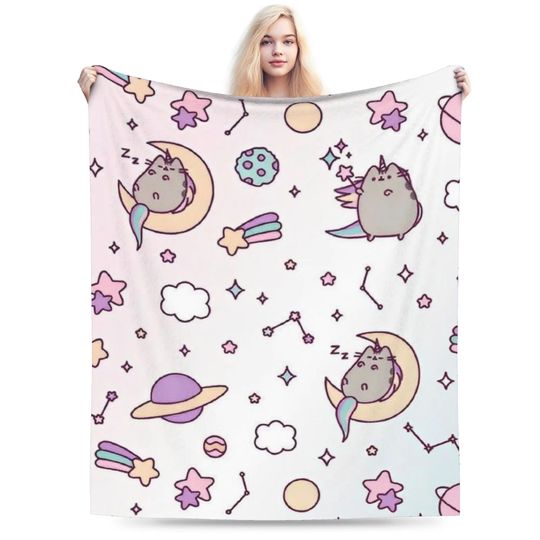 Discover New Pusheens Cat Throw Blanket - Super Soft Comforter for Home Sofa Bed