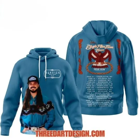 Discover Western Country Music Eagle Freedom Live 3D Graphic Hoodie