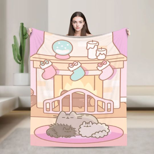 Discover Pusheens Cat Throw Blanket for Couch, Bed, and Sofa