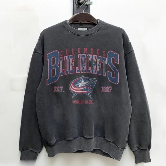 Discover Retro Columbus Blue Jackets Ice Hockey Sweatshirt, Vintage Crewneck