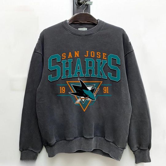 Discover Retro San Jose Sharks Ice Hockey Crewneck Sweatshirt