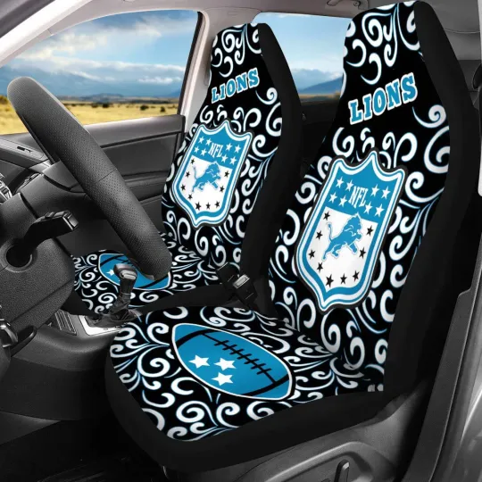 Discover Car Seat Cover Seat Protector 2Pc for Detroit Lions