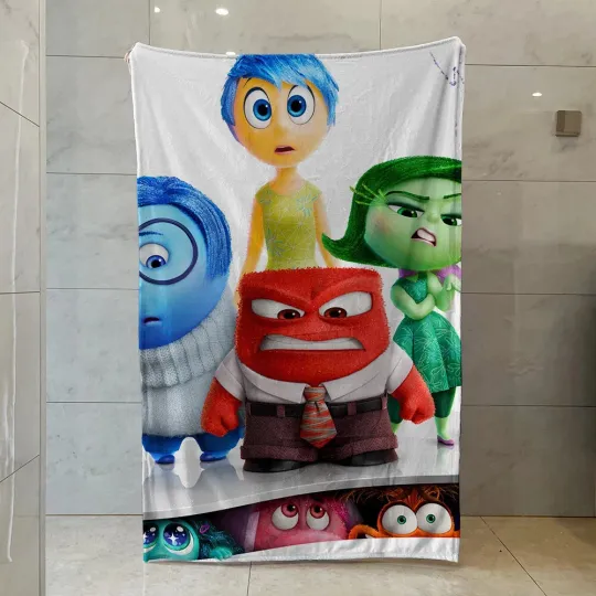 Discover Inside Out 2 Printed Fleece Blanket, Disney Blanket