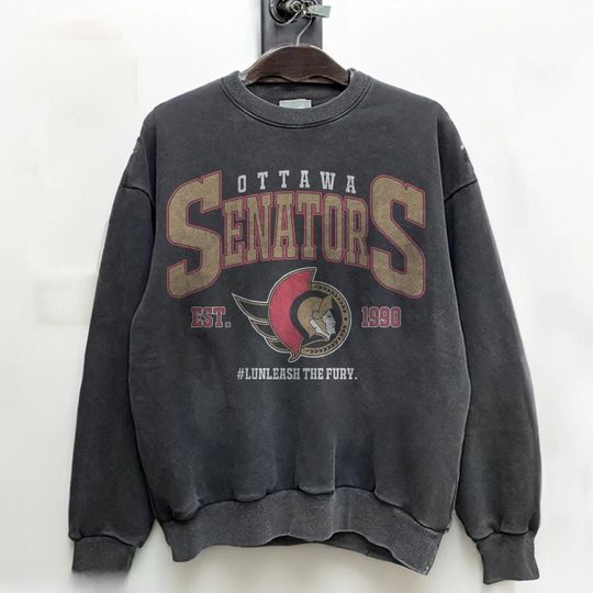 Discover Retro 90s Ottawa Senators Ice Hockey Sweatshirt Vintage Team Crewneck
